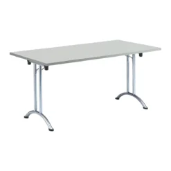 Schäfer Shop Select Klapptisch, Rechteckig, T-Fußgestell, B 1600 X T 700 X H 737 Mm, Desinfektionsmittelbeständig, Lichtgrau/chrom