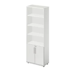 Schäfer Shop Select Kombischrank Start Off, 6 OH, 2 OH Mit Tür, Abschließbar, B 800 X T 420 X H 2240 Mm, Lichtgrau/lichtgrau