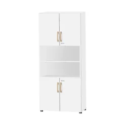 Schäfer Shop Select Kombischrank Start Off Wood, 6 OH, Abschließbar, B 800 X T 420 X H 2240 Mm, Holz, Weiß