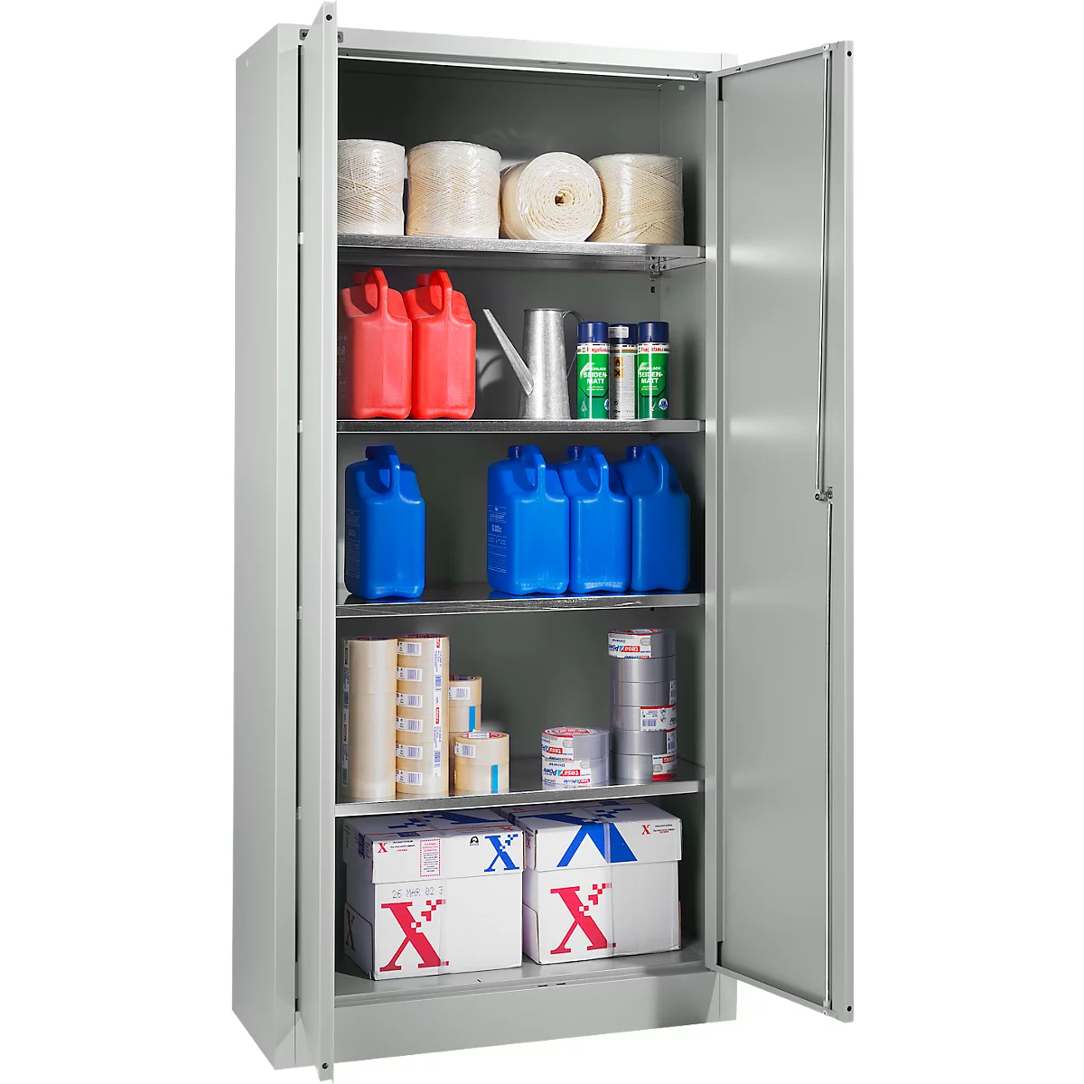 Schäfer Shop Select Materialschrank, Abschließbar, 4 Verzinkte Böden, 5 OH, B 800 X T 400 X H 1935 Mm, Stahl, Lichtgrau 2 Schäfer Shop Select Materialschrank, Abschließbar, 4 Verzinkte Böden, 5 OH, B 800 X T 400 X H 1935 Mm, Stahl, Lichtgrau – Bild 2