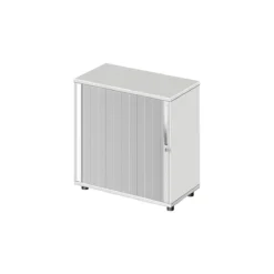 Schäfer Shop Select Querrollladenschrank LOGIN, 2 Ordnerhöhen, Abschließbar, B 800 X T 420 X H 788 Mm, Lichtgrau