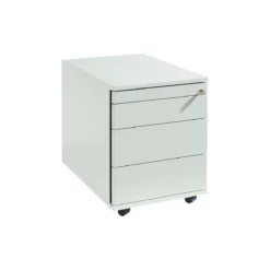 Schäfer Shop Select Rollcontainer 1233, Utensilienauszug + 3 Schubladen, Abschließbar, Spanplatte, B 428 X T 600 X H 540 Mm, Lichtgrau