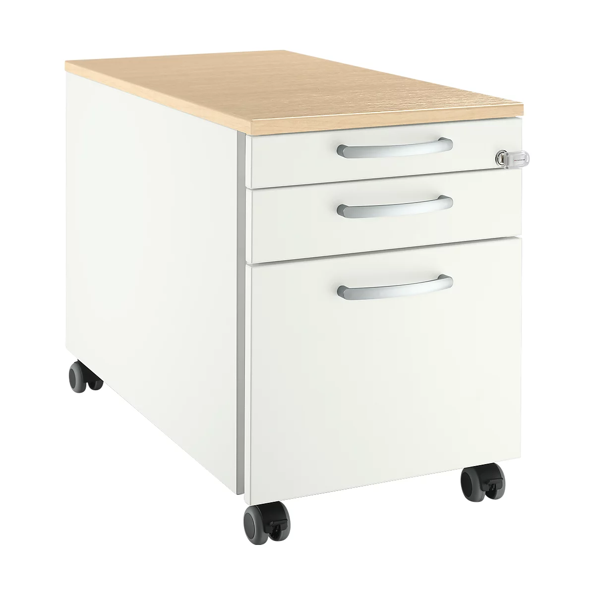 Schäfer Shop Select Rollcontainer 126, 1 Utensilienauszug, 1 Hängeregistratur-Auszug, 2 Schubladene, Griff Rund, B 435 X T 765 X H 577 Mm, Weiß/Ahorn-Dekor 1 Schäfer Shop Select Rollcontainer 126, 1 Utensilienauszug, 1 Hängeregistratur-Auszug, 2 Schubladene, Griff Rund, B 435 X T 765 X H 577 Mm, Weiß/Ahorn-Dekor