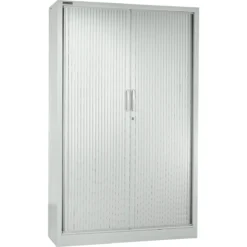 Schäfer Shop Select Rollladenschrank MS ICONOMY, Stahl, 5 Ordnerhöhen, B 1200 X T 400 X H 1935 Mm, Lichtgrau RAL 7035