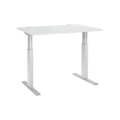 Schäfer Shop Select Schreibtisch ERGO-T, Elektrisch Höhenverstellbar, Rechteck, T-Fuß, B 1200 X T 800 X H 725-1185 Mm, Lichtgrau/alusilber