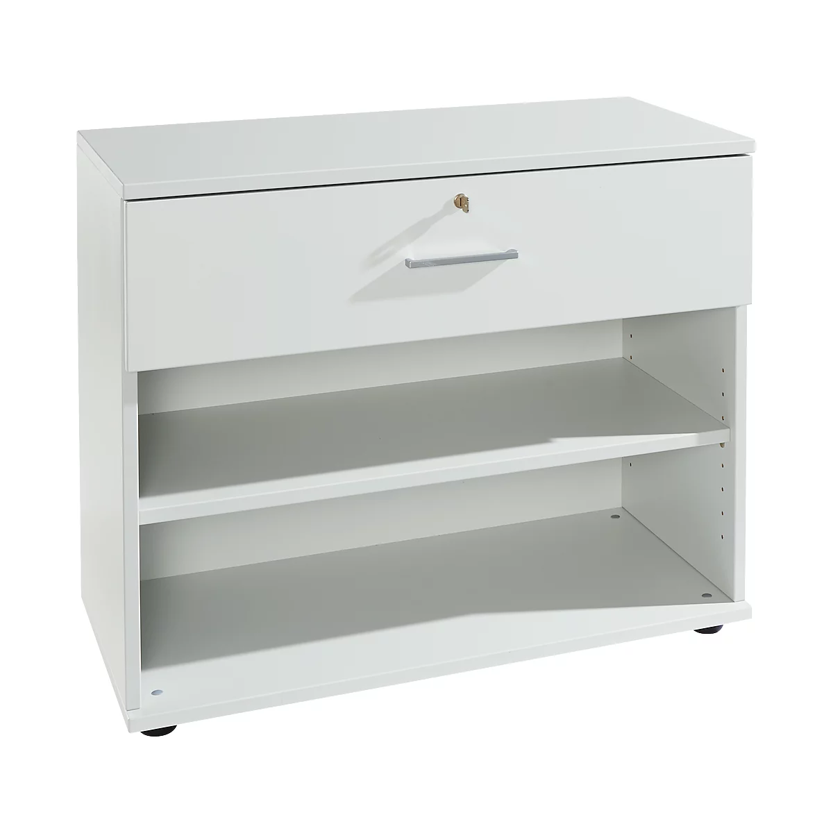 Schäfer Shop Select Sideboard, Mit Schublade, Abschließbar, Spanplatte, B 800 X T 420 X H 663 Mm, Lichtgrau 2 Schäfer Shop Select Sideboard, Mit Schublade, Abschließbar, Spanplatte, B 800 X T 420 X H 663 Mm, Lichtgrau – Bild 2