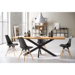 Schalenstuhl DOGEWOOD, Kunststoff, Mit Holzbeinen, Sitzkissen, 2Stk. Schwarz 11 Schalenstuhl DOGEWOOD, Kunststoff, Mit Holzbeinen, Sitzkissen, 2Stk. Schwarz -Berühmt Büromöbel Geschäft schalenstuhl dogewood kunststoff mit holzbeinen sitzkissen 2stk schwarz img SI 144851 E