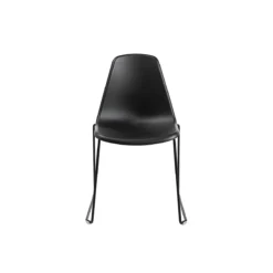 Schalenstuhl Topstar T2020, Kufengestell, Ergonomische Sitzschale, Stapelbar Bis 4 Stück, Sitzhöhe 450 Mm, 2er-Set, Ohne Armlehnen, Schwarz/schwarz