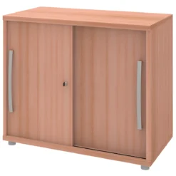 Schiebetüren-Schrank BARI,1 Boden, Schloss, B 800 X T 430 X H 720 Mm, Buche-Dekor