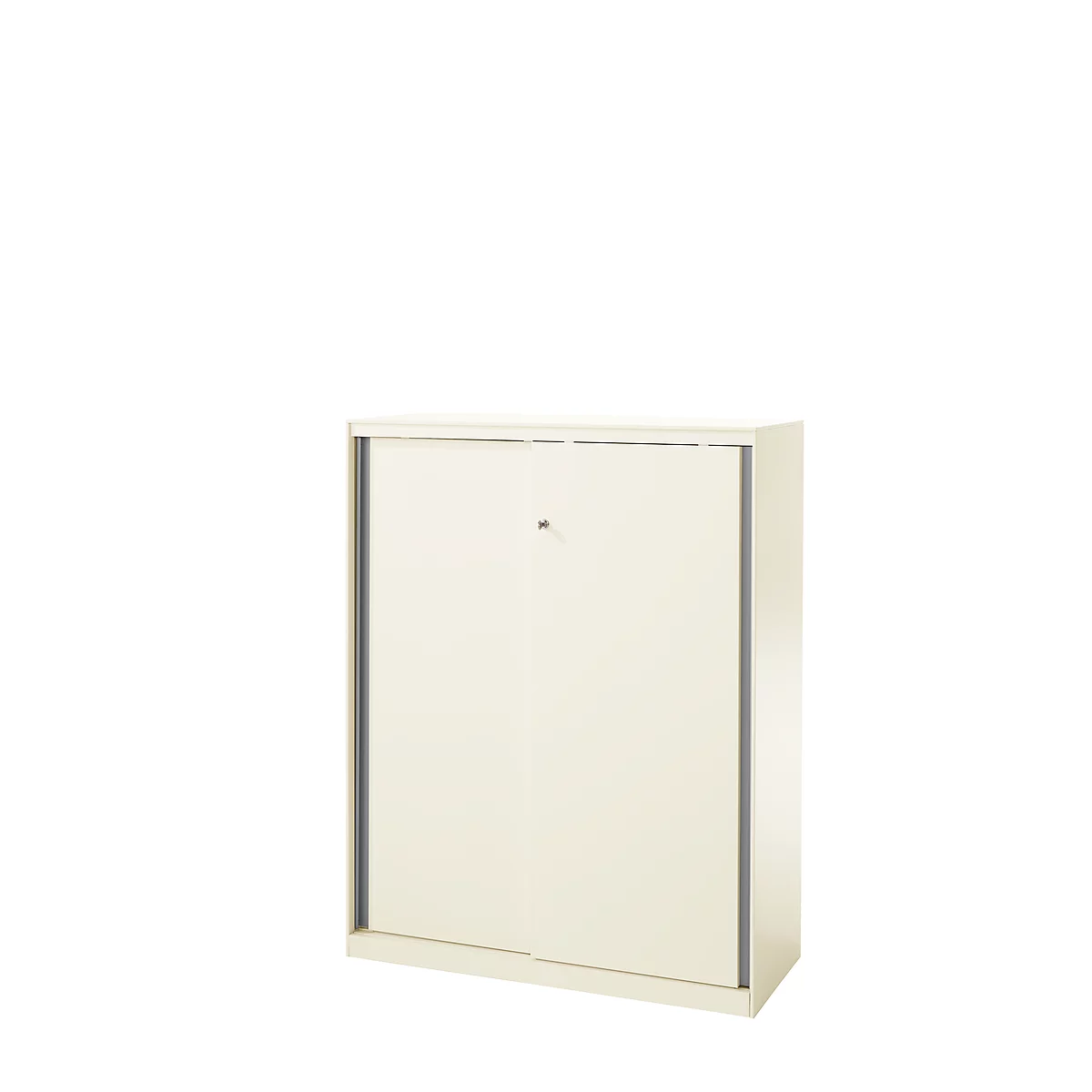 Schiebetürenschrank, Abschließbar, Mit Griffleisten, Stahl, Weiß RAL 9010, 950x1215, 3 OH 3 Schiebetürenschrank, Abschließbar, Mit Griffleisten, Stahl, Weiß RAL 9010, 950x1215, 3 OH – Bild 3