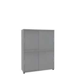 Schiebetürenschrank, B 1200 Mm, 4 OH, Silber