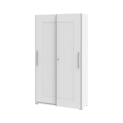 Schiebetürenschrank TEQSTYLE, 5 OH, B 1600 X T 419 X H 2185 Mm, Weiß/weiß