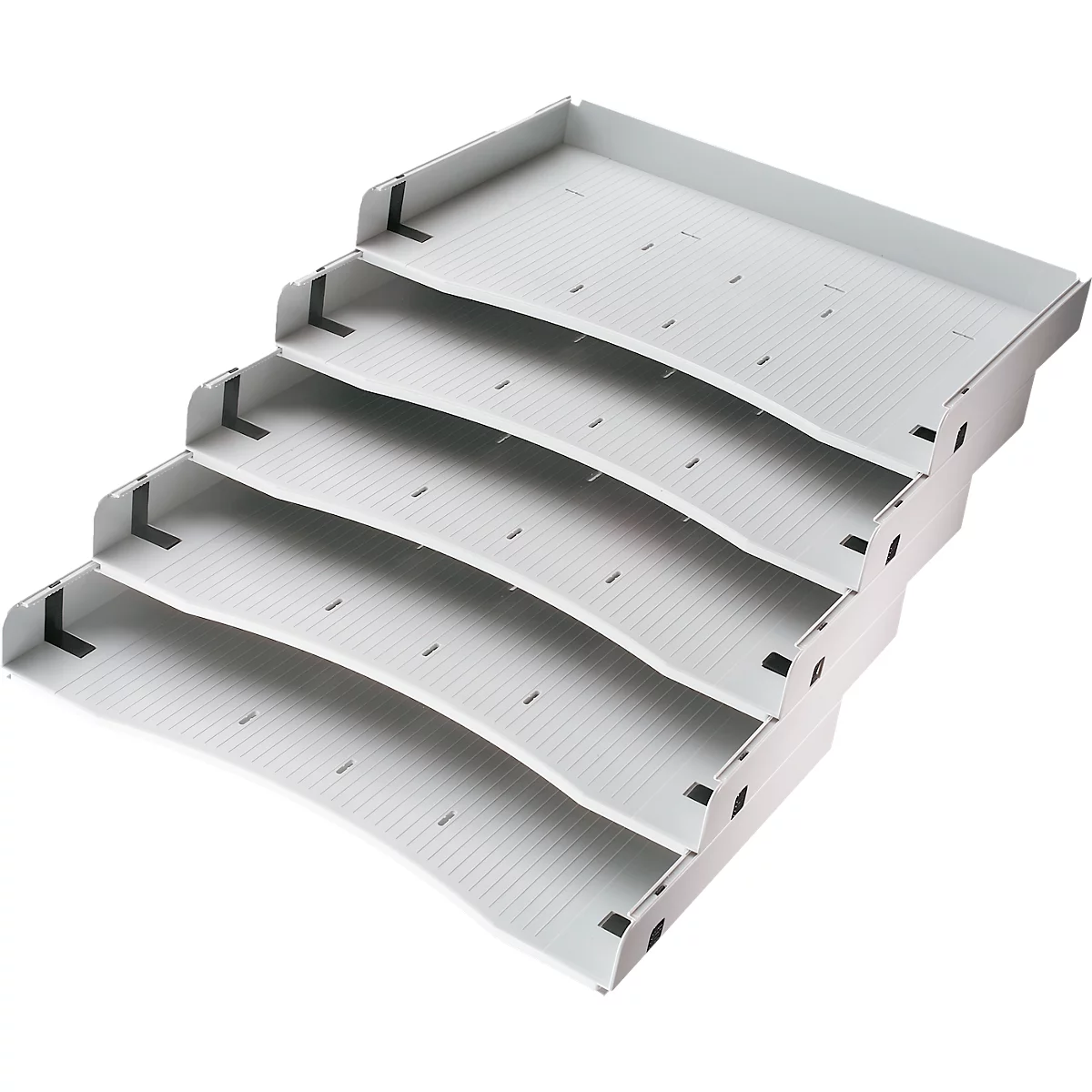 Schrägablage, Für Rollcontainer & Standcontainer Breno, 5 Fächer, Kunststoff, Lichtgrau 1 Schrägablage, Für Rollcontainer & Standcontainer Breno, 5 Fächer, Kunststoff, Lichtgrau