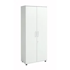 Schrank, Holz, 4 Böden, 5 OH, B 800 X T 400 X H 1877 Mm, Abschließbar, Lichtgrau