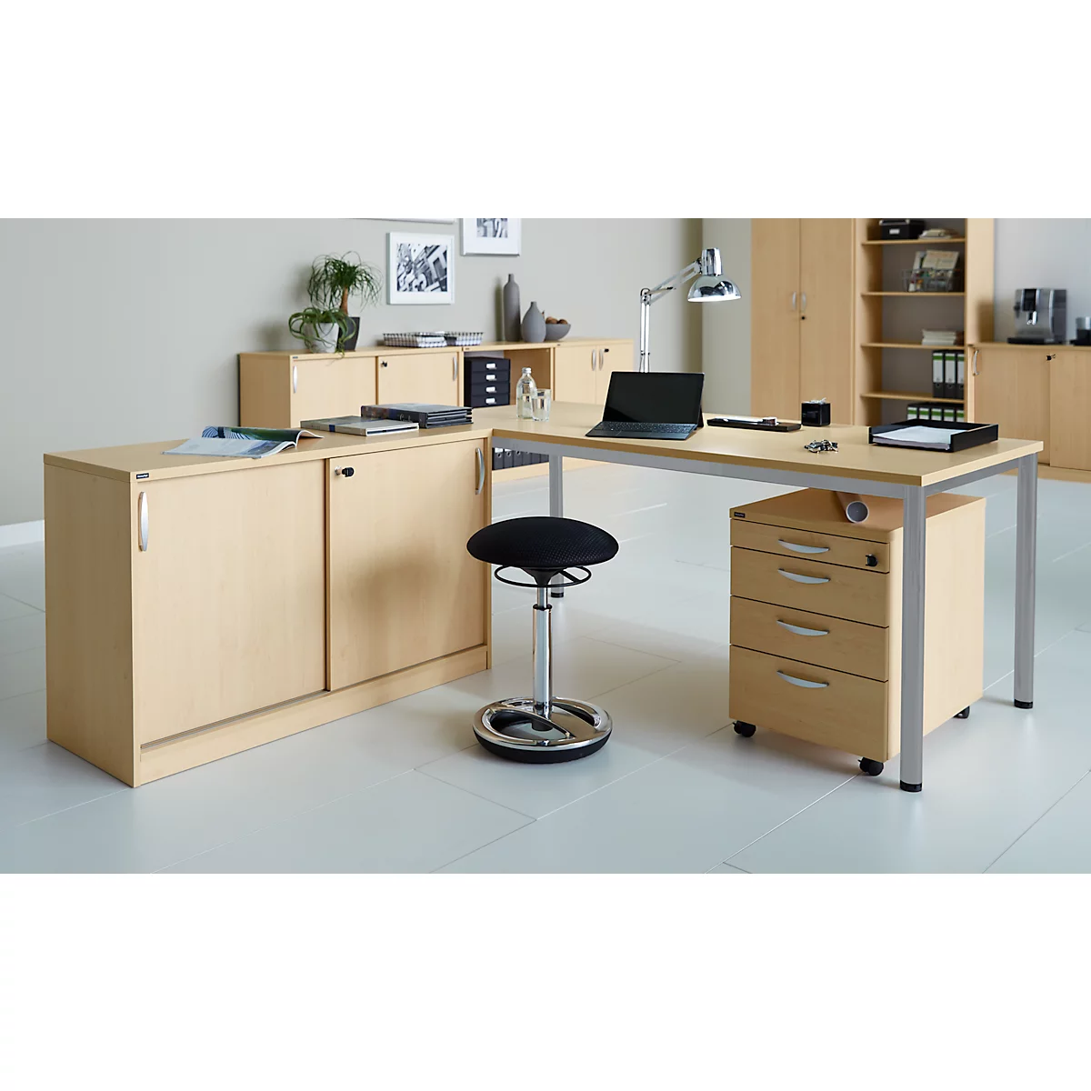 Schrank NEVADA, B 800 X T 445 X H 2225 Mm, Ahorn 2 Schrank NEVADA, B 800 X T 445 X H 2225 Mm, Ahorn – Bild 2