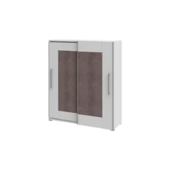 Schrank TEQSTYLE, 3 OH, B 1600 Mm, 2-türig Mit Rahmenfront, 3 Fächer In OH, 1 Fach In CD-Höhe, Weiß/Quarzit