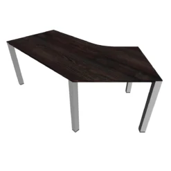 Schreibtisch 135° SOLUS PLAY, 4-Fuß, Freiform, Ansatz Links, B 2165 X T 800 X H 720 - 820 Mm, Mooreiche