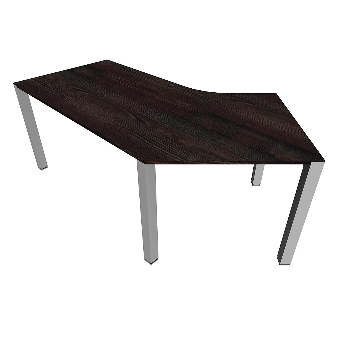 Schreibtisch 135° SOLUS PLAY, 4-Fuß, Freiform, Ansatz Links, B 2165 X T 800 X H 720 - 820 Mm, Mooreiche 1 Schreibtisch 135° SOLUS PLAY, 4-Fuß, Freiform, Ansatz Links, B 2165 X T 800 X H 720 - 820 Mm, Mooreiche