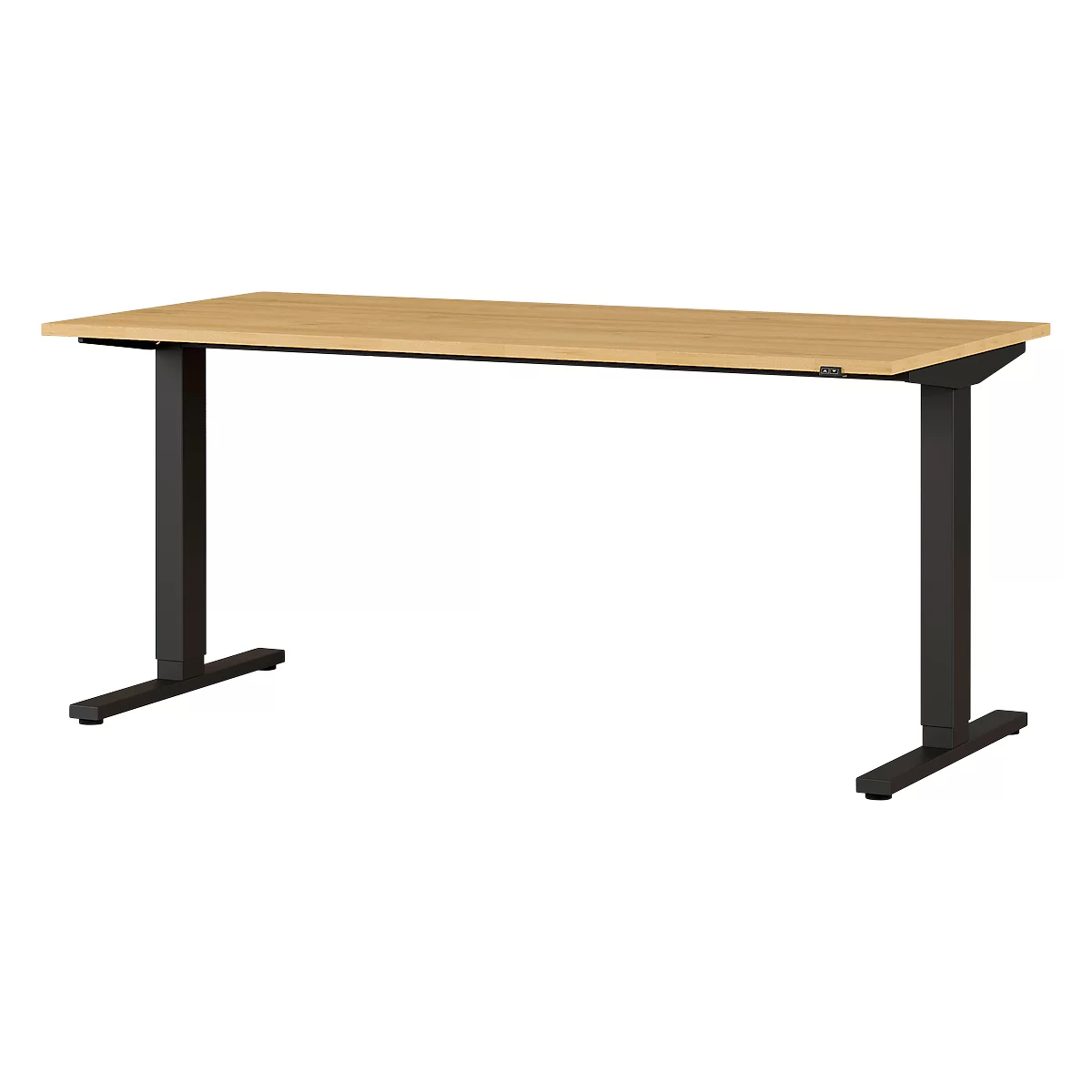 Schreibtisch Agenda, Elektrisch Höhenverstellbar, Rechteck, T-Fuß, B 1600 X T 80 X H 730-1200 Mm, Grandson Eiche/schwarz 1 Schreibtisch Agenda, Elektrisch Höhenverstellbar, Rechteck, T-Fuß, B 1600 X T 80 X H 730-1200 Mm, Grandson Eiche/schwarz