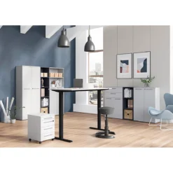 Schreibtisch Agenda, Elektrisch Höhenverstellbar, Rechteck, T-Fuß, B 1600 X T 800 X H 730-1200 Mm, Lichtgrau/silber + Kabelschacht 11 Schreibtisch Agenda, Elektrisch Höhenverstellbar, Rechteck, T-Fuß, B 1600 X T 800 X H 730-1200 Mm, Lichtgrau/silber + Kabelschacht -Berühmt Büromöbel Geschäft schreibtisch agenda elektrisch hoehenverstellbar rechteck t fuss b 1600 x t 800 x h 730 1200 mm lichtgrau silber kabelschacht img SI 112949 E