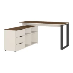 Schreibtisch Ancona, Bügelfuß, Sideboard, B 1450 X T 603/1460 X H 740 Mm, Nussbaum/Kaschmir