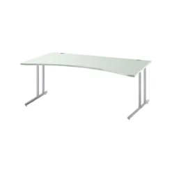 Schreibtisch Combitec, Mit Cockpitplatte, C-Fuß, B 1800 Mm, T 800/1000 Mm, Lichtgrau