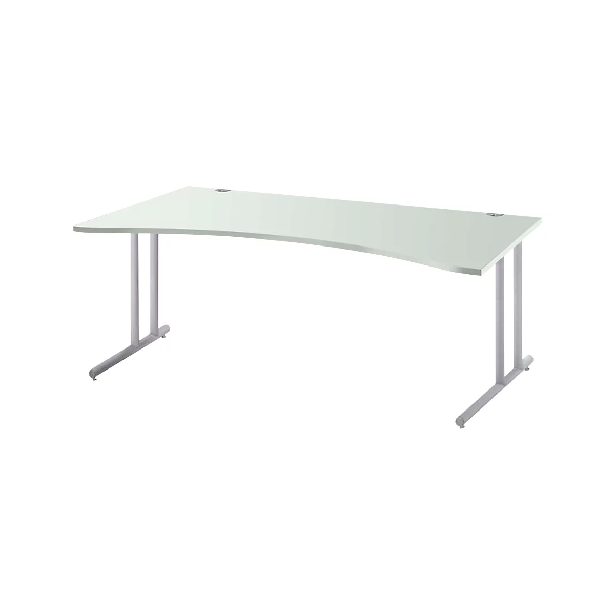 Schreibtisch Combitec, Mit Cockpitplatte, C-Fuß, B 1800 Mm, T 800/1000 Mm, Lichtgrau 1 Schreibtisch Combitec, Mit Cockpitplatte, C-Fuß, B 1800 Mm, T 800/1000 Mm, Lichtgrau