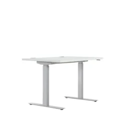 Schreibtisch ERGO DRIVE ED 470, Elektrisch Höhenverstellbar, Rechteck, T-Fuß, B 1200 X T 800 X H 692-1147 Mm, Lichtgrau/weißaluminium RAL 9006