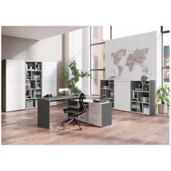 Schreibtisch Mit Sideboard Toronto, B 1470 X T 1450 X H 770 Mm, Weiß/graphit 5 Schreibtisch Mit Sideboard Toronto, B 1470 X T 1450 X H 770 Mm, Weiß/graphit -Berühmt Büromöbel Geschäft schreibtisch mit sideboard toronto b 1470 x t 1450 x h 770 mm weiss graphit img WS 114685 D