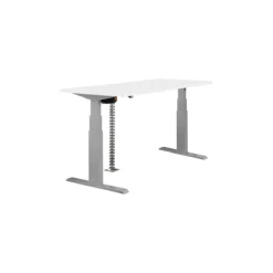 Schreibtisch NEVADA, Elektrisch Höhenverstellbar, Rechteck, T-Fuß, B 1600 X T 800 X H 640-1300 Mm, Weiß/weißaluminium RAL 9006
