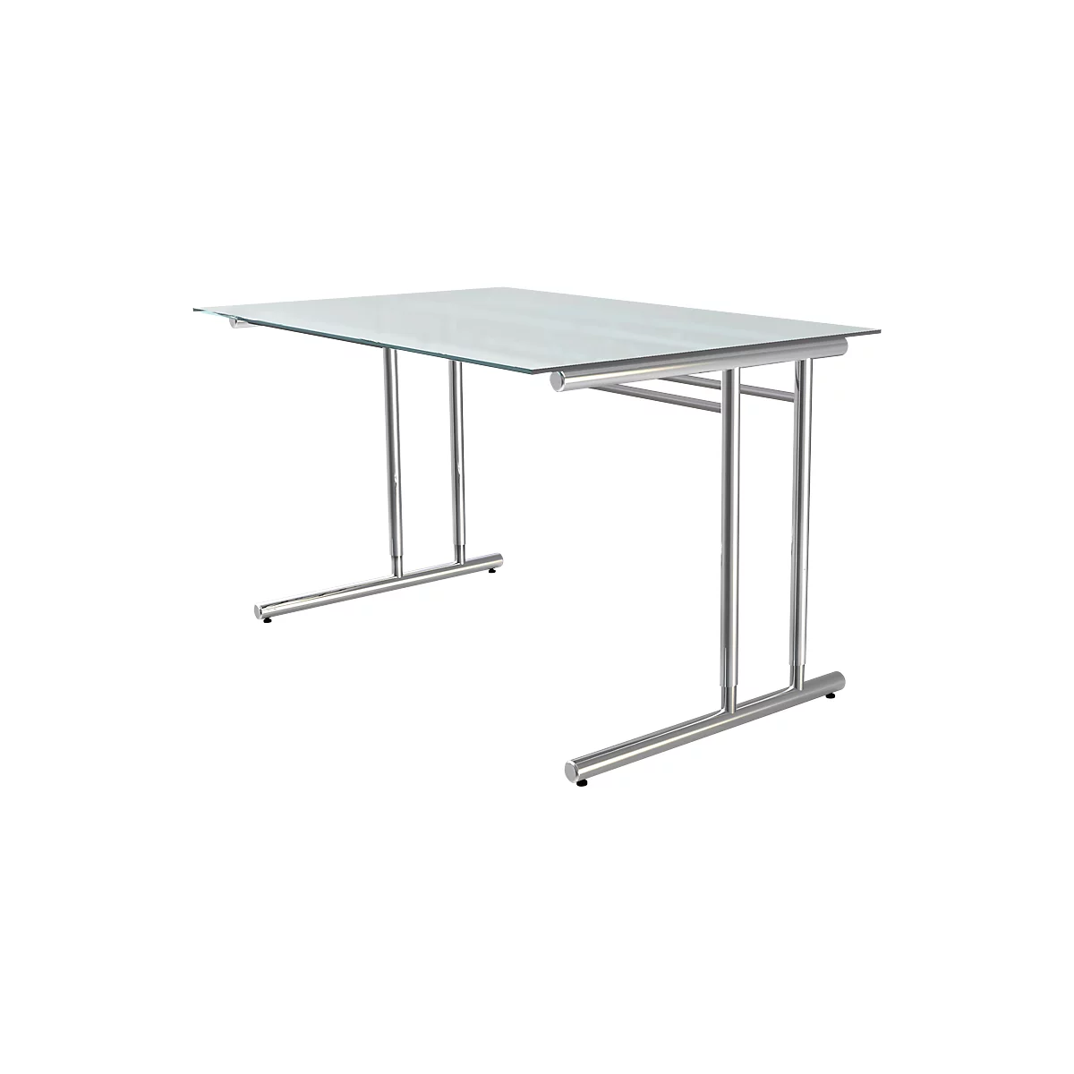 Schreibtisch Toledo, Höhenverstellbar, C-Fuß, Glasplatte, B 1200 X T 800 Mm 1 Schreibtisch Toledo, Höhenverstellbar, C-Fuß, Glasplatte, B 1200 X T 800 Mm