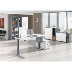 Berühmt Büromöbel Geschäft -Berühmt Büromöbel Geschäft schreibtisch topas line elektrisch hoehenverstellbar c fuss b 1200 x t 800 x h 650 1300 mm lichtgrau weissaluminium memoryschalter kabelkanal img SI 111076 B