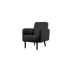 Sessel EasyChair® By Paperflow LISBOA, Desinfektionsmittelbeständiger Kunstlederbezug Schwarz, Fußgestell Schwarz, B 710 X T 815 X H 830 Mm