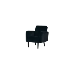 Sessel EasyChair® By Paperflow LISBOA, Samtbezug Schwarz, Fußgestell Schwarz, B 710 X T 815 X H 830 Mm