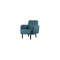 Sessel EasyChair® By Paperflow LISBOA, Stoffbezug Blau, Fußgestell Schwarz, B 710 X T 815 X H 830 Mm