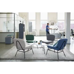 Sessel Paperflow Curve, Industrial Design, Polyesterbezug, Gestell Stahl & Sperrholz, B 570 X T 710 X H 755 Mm, Grau -Berühmt Büromöbel Geschäft sessel paperflow curve industrial design polyesterbezug gestell stahl sperrholz b 570 x t 710 x h 755 mm grau img SI 140983 I A4