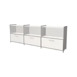 Sideboard Toledo, Mit Sichtrückwand, 3 Schübe, 3 Fächer, 2 OH, B 2360 X T 380 Mm, Weiß