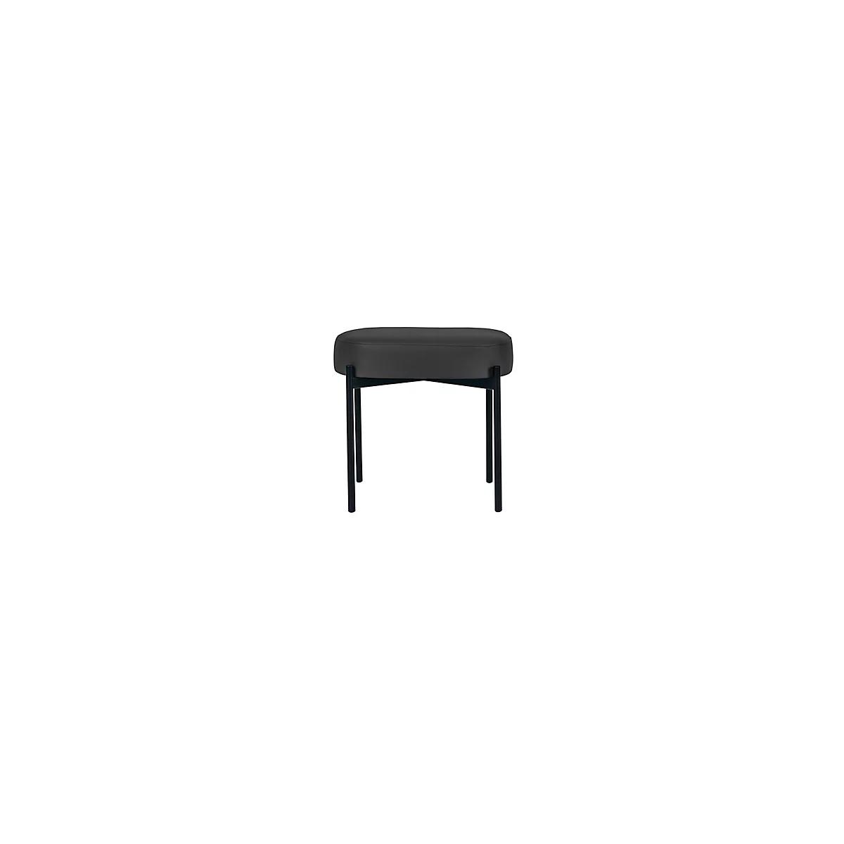 Sitzbank EasyChair® By Paperflow GAIA, Oval S, Desinfektionsmittelbeständiger Kunstlederbezug Schwarz, 4-Fußgestell Mattschwarz, B 490 X T 380 X H 455 Mm 1 Sitzbank EasyChair® By Paperflow GAIA, Oval S, Desinfektionsmittelbeständiger Kunstlederbezug Schwarz, 4-Fußgestell Mattschwarz, B 490 X T 380 X H 455 Mm