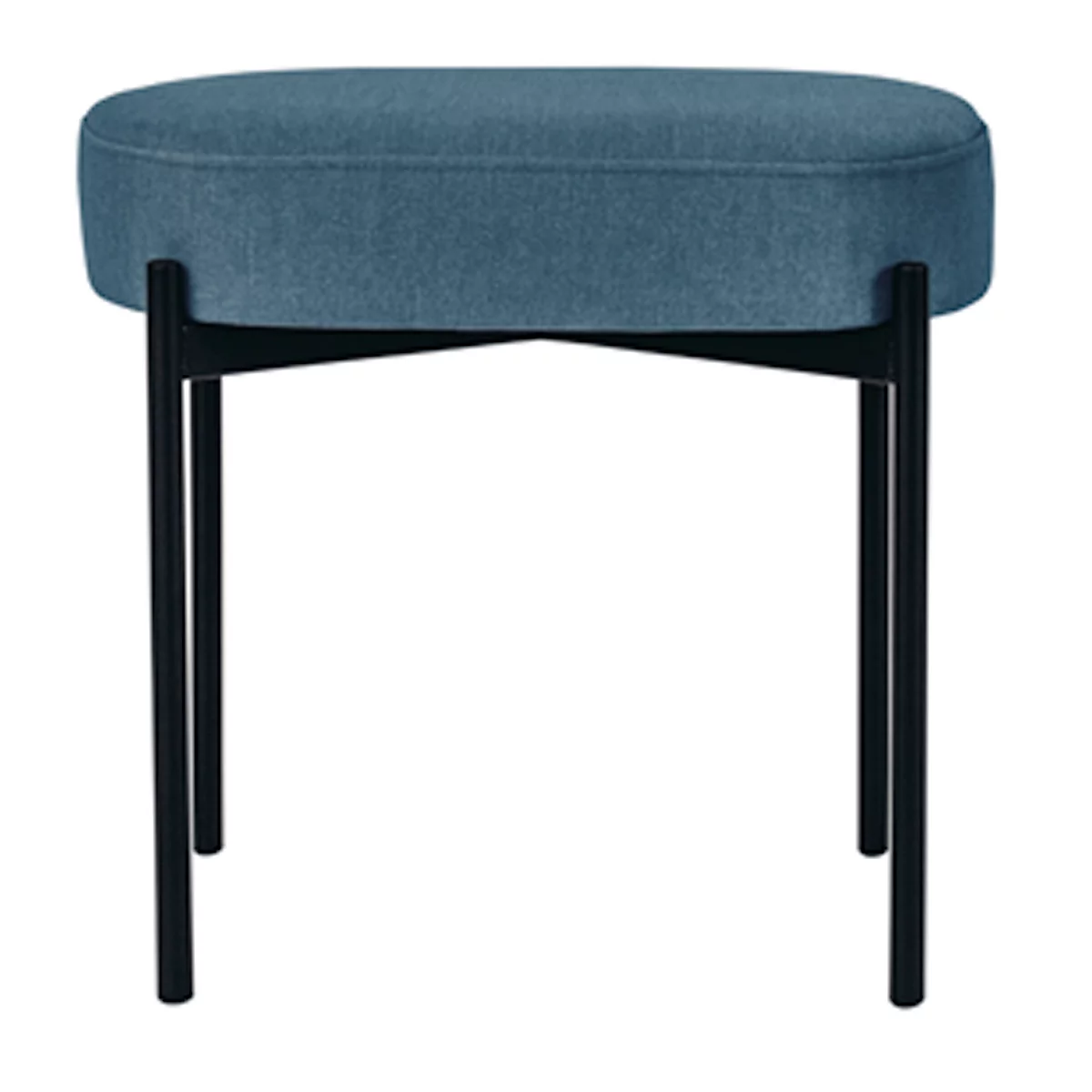 Sitzbank EasyChair® By Paperflow GAIA, Oval S, Stoffbezug Blau, 4-Fußgestell Mattschwarz, B 490 X T 380 X H 455 Mm 2 Sitzbank EasyChair® By Paperflow GAIA, Oval S, Stoffbezug Blau, 4-Fußgestell Mattschwarz, B 490 X T 380 X H 455 Mm – Bild 2