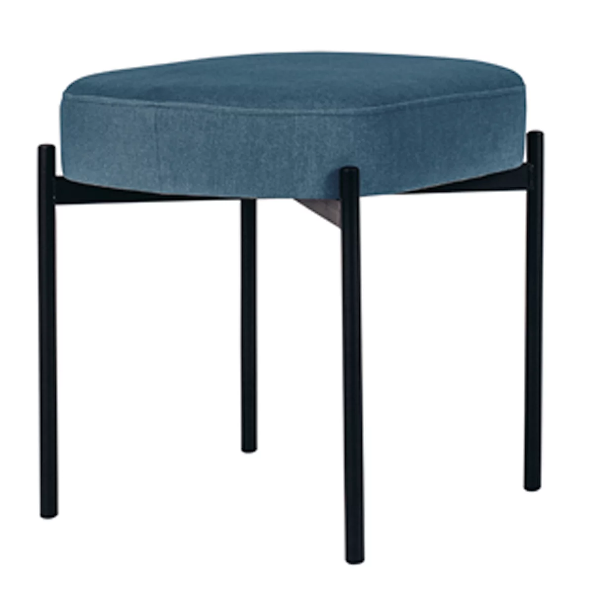 Sitzbank EasyChair® By Paperflow GAIA, Oval S, Stoffbezug Blau, 4-Fußgestell Mattschwarz, B 490 X T 380 X H 455 Mm 1 Sitzbank EasyChair® By Paperflow GAIA, Oval S, Stoffbezug Blau, 4-Fußgestell Mattschwarz, B 490 X T 380 X H 455 Mm