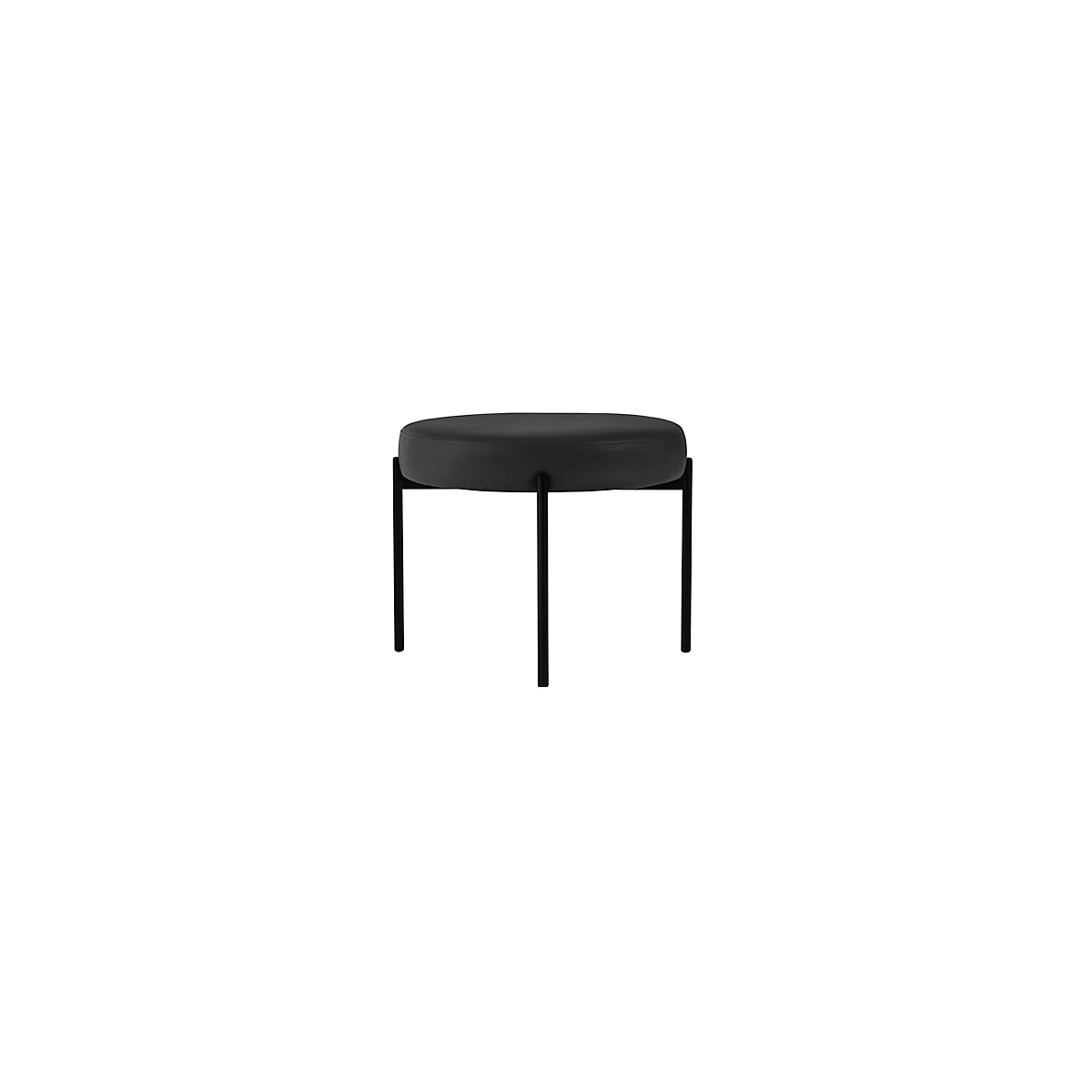 Sitzbank EasyChair® By Paperflow GAIA, Rund, Desinfektionsmittelbeständiger Kunstlederbezug Schwarz, 4-Fußgestell Mattschwarz, B 575 X T 575 X H 455 Mm 2 Sitzbank EasyChair® By Paperflow GAIA, Rund, Desinfektionsmittelbeständiger Kunstlederbezug Schwarz, 4-Fußgestell Mattschwarz, B 575 X T 575 X H 455 Mm – Bild 2