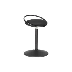 Sitzhocker ROVO SOLO Mit Ring, 3D-Gestrick, Schwarz/schwarz