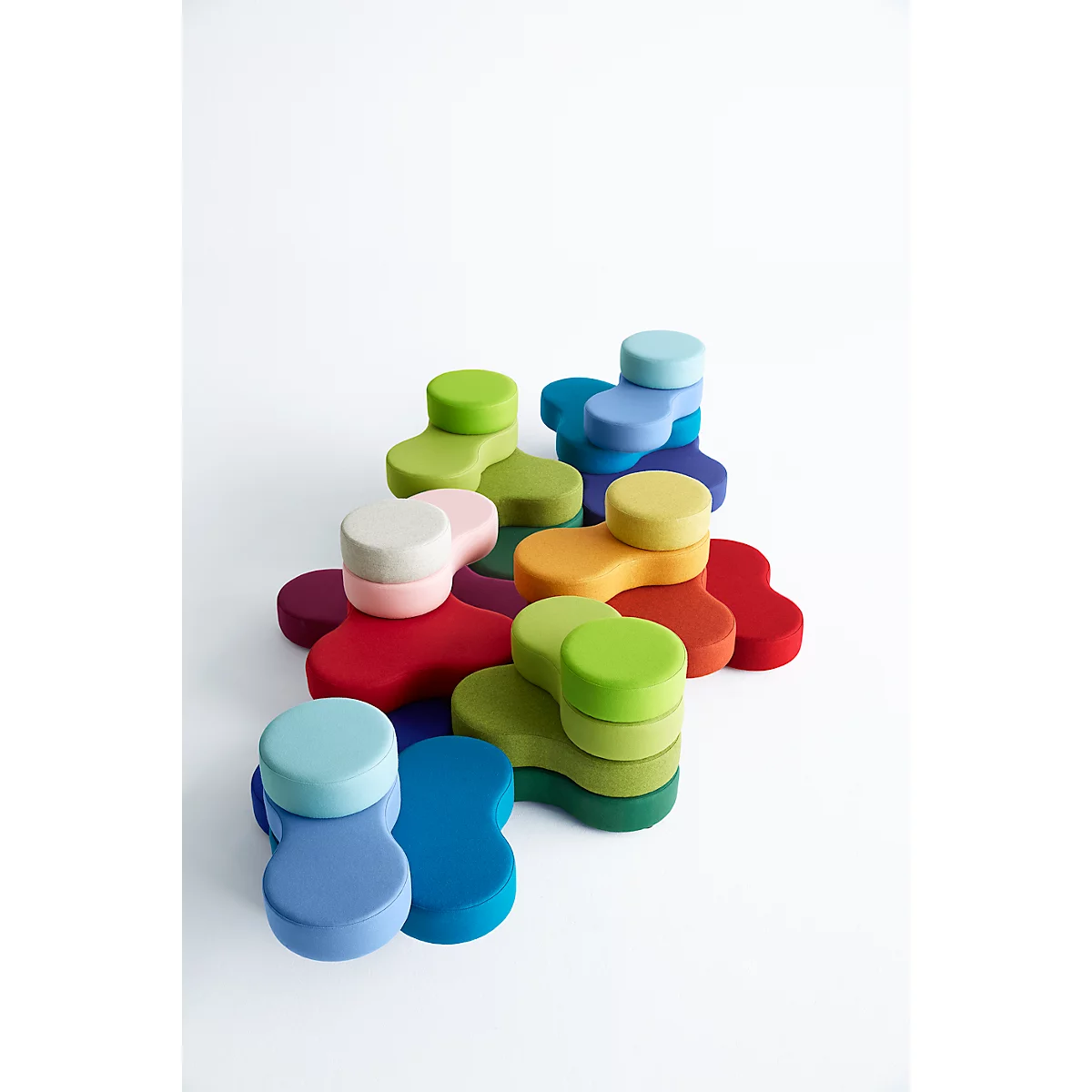 Sitzsystem TAPA Round I, Stoff, Modular, Mit Drehmechanismus, B 800 X H 620 Mm, Rot/gelb 6 Sitzsystem TAPA Round I, Stoff, Modular, Mit Drehmechanismus, B 800 X H 620 Mm, Rot/gelb – Bild 6