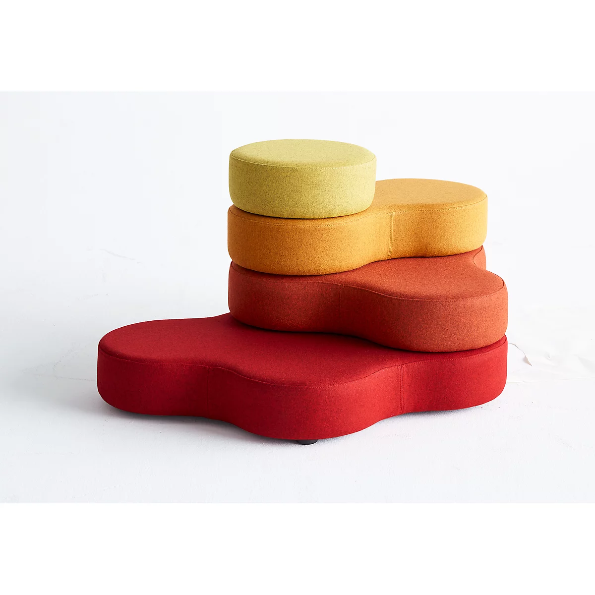 Sitzsystem TAPA Round I, Stoff, Modular, Mit Drehmechanismus, B 800 X H 620 Mm, Rot/gelb 2 Sitzsystem TAPA Round I, Stoff, Modular, Mit Drehmechanismus, B 800 X H 620 Mm, Rot/gelb – Bild 2