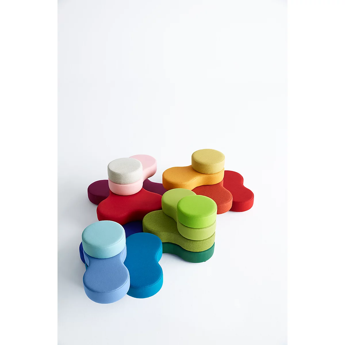 Sitzsystem TAPA Round I, Stoff, Modular, Mit Drehmechanismus, B 800 X H 620 Mm, Rot/gelb 3 Sitzsystem TAPA Round I, Stoff, Modular, Mit Drehmechanismus, B 800 X H 620 Mm, Rot/gelb – Bild 3