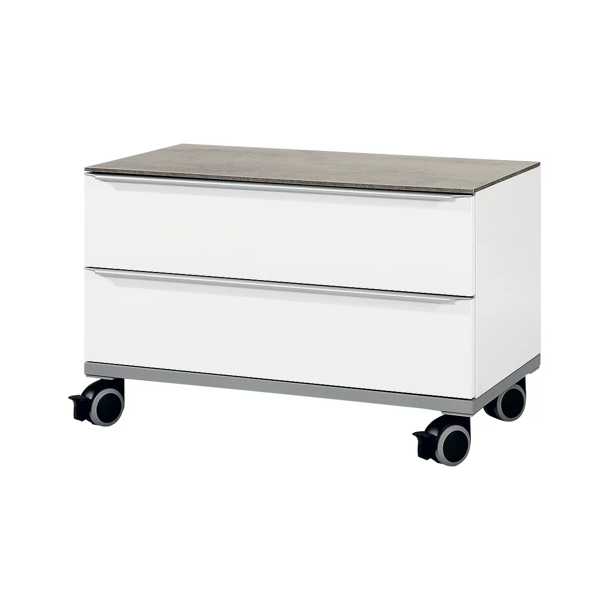 Sockelplatte Mit Rollen QUANDOS BOX, B 800 X T 440 X H 125, Alusilber 2 Sockelplatte Mit Rollen QUANDOS BOX, B 800 X T 440 X H 125, Alusilber – Bild 2