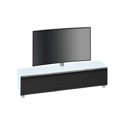 Soundboard Nizza, Mit TV-Halterung, Halterung Schwenkbar, 6 Fächer, Weißglas/matt