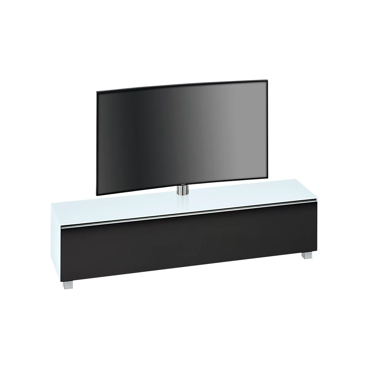 Soundboard Nizza, Mit TV-Halterung, Halterung Schwenkbar, 6 Fächer, Weißglas/matt 1 Soundboard Nizza, Mit TV-Halterung, Halterung Schwenkbar, 6 Fächer, Weißglas/matt