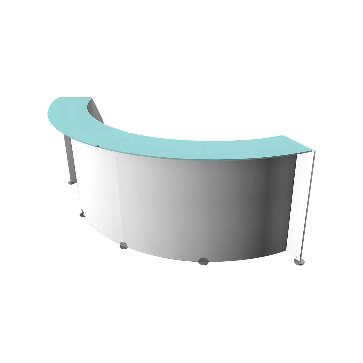 Spirit Empfangstheke, 2 Elemente, Halbrund, Weiß 1 Spirit Empfangstheke, 2 Elemente, Halbrund, Weiß