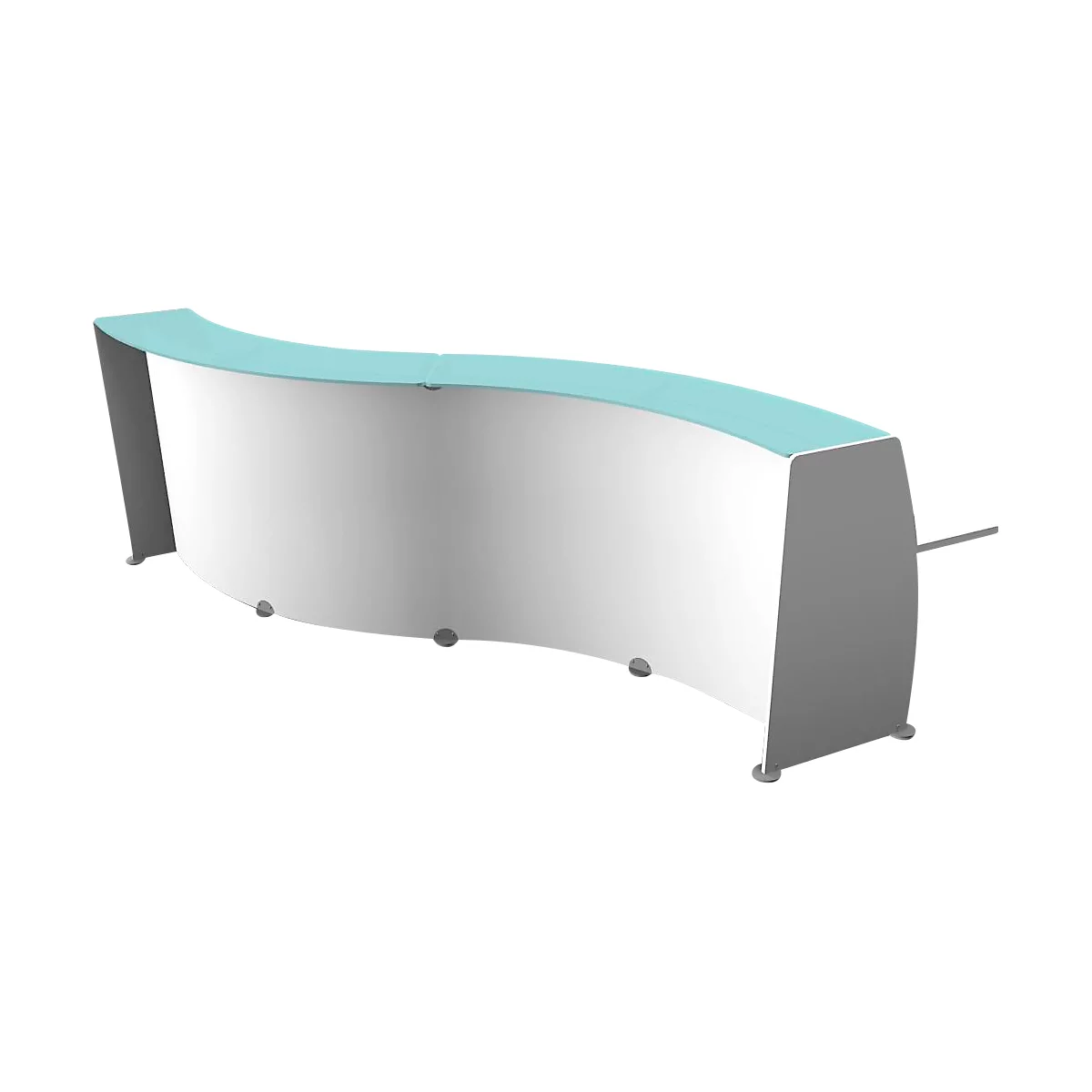 Spirit Empfangstheke, 2 Elemente, Wellenförmig, Weiß 1 Spirit Empfangstheke, 2 Elemente, Wellenförmig, Weiß